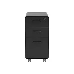 Poppin The Sort-It-Out 3-Drawer Vertical File Cabinet, Locking, Letter/Legal, Black, 20" (104741)