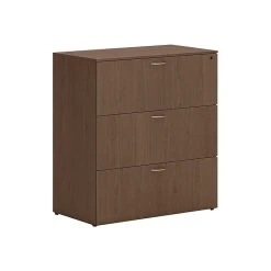 HON Mod 3-Drawer Lateral File Cabinet, Locking, Letter/Legal, Sepia Walnut, 36" (HLPLLF3620L3.LSE1)
