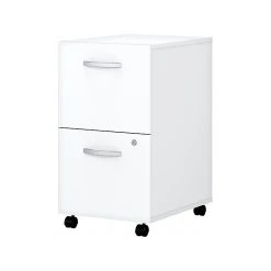 Bush Business Furniture Easy Office 2-Drawer Vertical File Cabinet, Locking, Letter/Legal, Pure White, 20" (EO108WHSU)