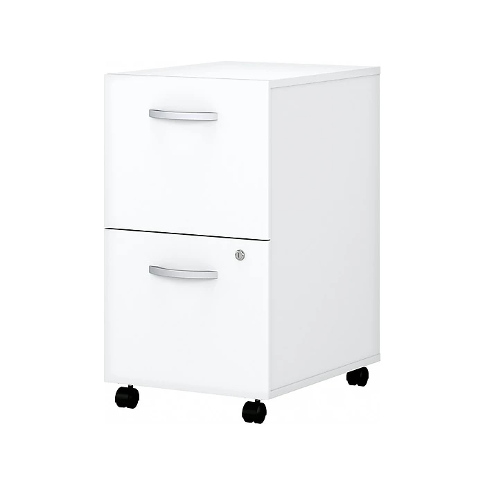 Bush Business Furniture Easy Office 2-Drawer Vertical File Cabinet, Locking, Letter/Legal, Pure White, 20" (EO108WHSU) 1 Bush Business Furniture Easy Office 2-Drawer Vertical File Cabinet, Locking, Letter/Legal, Pure White, 20" (EO108WHSU)