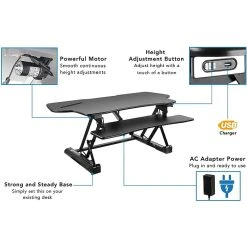 Mount-It! 6"-19" Adjustable Desk Converter, Black (MI-7962) -Staples Department Store sp123233991 sc7