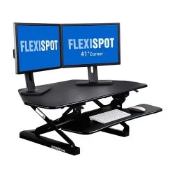 Flexispot M4B 41" Corner Adjustable Standing Desk, MFD Desktop And Metal Base