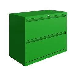 Hirsh HL10000 Series 2-Drawer Lateral File Cabinet, Locking, Letter/Legal, Screaming Green, 36" (24251)