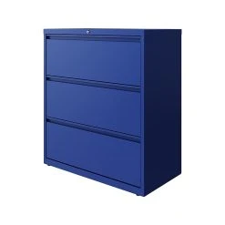 Hirsh HL10000 Series 3-Drawer Lateral File Cabinet, Locking, Letter/Legal, Classic Blue, 36" (24254) -Staples Department Store sp126837438 sc7