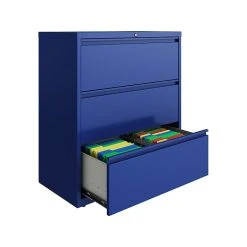 Hirsh HL10000 Series 3-Drawer Lateral File Cabinet, Locking, Letter/Legal, Classic Blue, 36" (24254) -Staples Department Store sp126837439 sc7