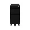 Hirsh HL10000 Series 2-Drawer Vertical File Cabinet, Mobile/Pedestal, Letter/Legal, Black, 19.88" (22650)