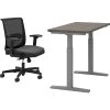 HON Coze 26"-44" Adjustable Desk With Convergence Task Chair, Florence Walnut/Silver/Black (HCZ48FWHCNVCU10)