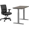 HON Coze 26"-44" Adjustable Desk With Convergence Task Chair, Florence Walnut/Silver/Black (HCZ48FWHCNVUR10)