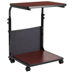 Flash Mobile Sit-Down/Stand-Up Computer Desk W/Removable Pouch, Adjust From 27'' To 46.5'', Mahogany -Staples Department Store sp134781393 sc7