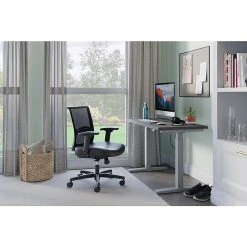 HON Coze 26"-44" Adjustable Desk With Convergence Task Chair, Florence Walnut/Silver/Black (HCZ48FWHCNVUR10) -Staples Department Store sp138380744 sc7