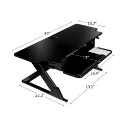 3M Precision XL Easy Lift 6" - 20" Adjustable Desk, Black (SD70B)