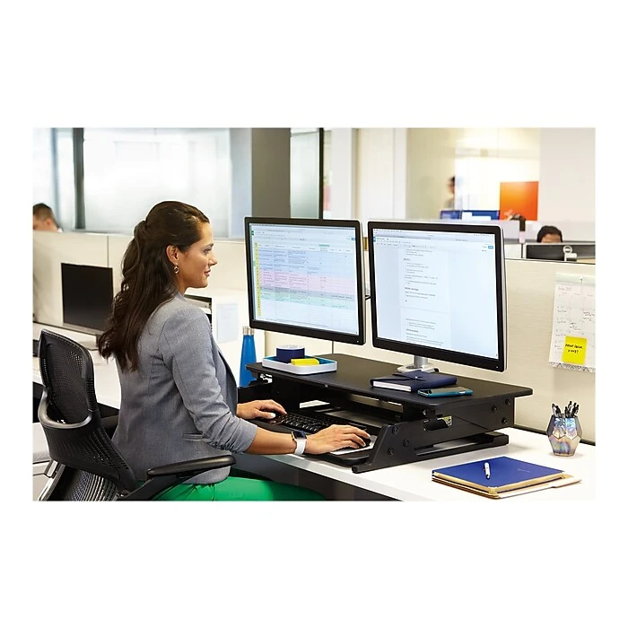 3M Precision XL Easy Lift 6" - 20" Adjustable Desk, Black (SD70B) 7 3M Precision XL Easy Lift 6" - 20" Adjustable Desk, Black (SD70B) - Image 7