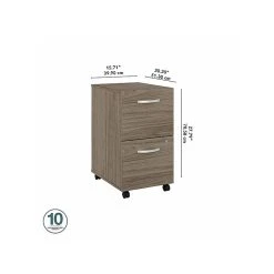 Bush Business Furniture Studio C 2 Drawer Mobile File Cabinet, Modern Hickory (SCF116MHSU) -Staples Department Store sp143680516 sc7