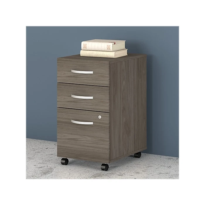 Bush Business Furniture Studio C 3 Drawer Mobile File Cabinet, Modern Hickory (SCF216MHSU) 2 Bush Business Furniture Studio C 3 Drawer Mobile File Cabinet, Modern Hickory (SCF216MHSU) - Image 2