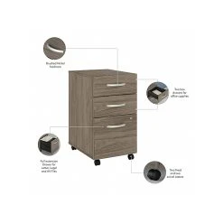 Bush Business Furniture Studio C 3 Drawer Mobile File Cabinet, Modern Hickory (SCF216MHSU) 10 Bush Business Furniture Studio C 3 Drawer Mobile File Cabinet, Modern Hickory (SCF216MHSU) -Staples Department Store sp143680555 sc7
