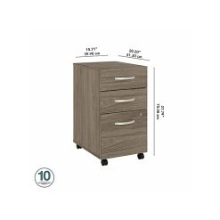 Bush Business Furniture Studio C 3 Drawer Mobile File Cabinet, Modern Hickory (SCF216MHSU) 11 Bush Business Furniture Studio C 3 Drawer Mobile File Cabinet, Modern Hickory (SCF216MHSU) -Staples Department Store sp143680556 sc7
