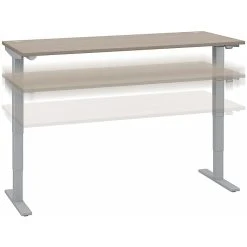 Bush Business Furniture Move 40 Series 28"-48" Adjustable Standing Desk, Sand Oak/Cool Gray Metallic (M4S7230SOSK)