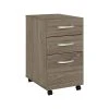 Bush Business Furniture Hybrid 3-Drawer Mobile File Cabinet, Letter/Legal, Modern Hickory, 20" (HYF216MHSU-Z)