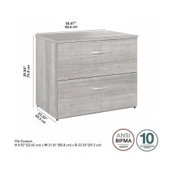 Bush Business Furniture Hybrid 2-Drawer Lateral File Cabinet, Letter/Legal, Platinum Gray, 36" (HYF136PGSU-Z) -Staples Department Store sp147695941 sc7