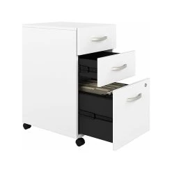 Bush Business Furniture Hybrid 3-Drawer Mobile File Cabinet, Letter/Legal, White, 20" (HYF216WHSU-Z) -Staples Department Store sp147696194 sc7