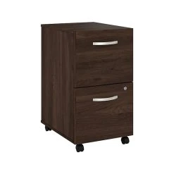 Bush Business Furniture Hybrid 2-Drawer Mobile File Cabinet, Letter/Legal, Black Walnut, 20" (HYF116BWSU-Z)