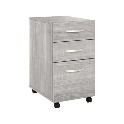 Bush Business Furniture Hybrid 3-Drawer Mobile File Cabinet, Letter/Legal, Platinum Gray, 20" (HYF216PGSU-Z)