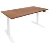 Mount-It! 30"-49"H Adjustable Electric Sit-Stand Desk, Brown/White (MI-18062)