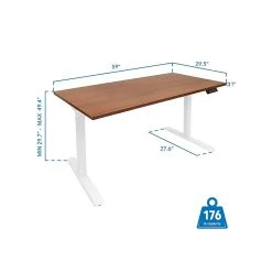 Mount-It! 30"-49"H Adjustable Electric Sit-Stand Desk, Brown/White (MI-18062) -Staples Department Store sp161382649 sc7
