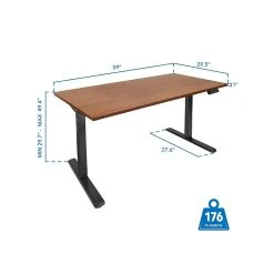 Mount-It! 30"-49"H Adjustable Electric Sit-Stand Desk, Brown/Black (MI-18065) -Staples Department Store sp161382666 sc7