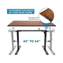 Mount-It! 30"-50"H Adjustable Hand Crank Sit-Stand Desk, Brown/Black (MI-18071) -Staples Department Store sp161464414 sc7