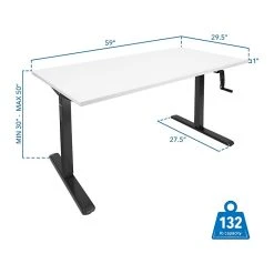 Mount-It! 30"-50"H Adjustable Hand Crank Sit-Stand Desk, White/Black (MI-18070) 7 Mount-It! 30"-50"H Adjustable Hand Crank Sit-Stand Desk, White/Black (MI-18070) -Staples Department Store sp161464426 sc7