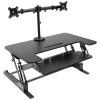 Mount-It! 36"W Standing Desk Converter With Dual Monitor Stand, Plastic/Steel (MI-7934)