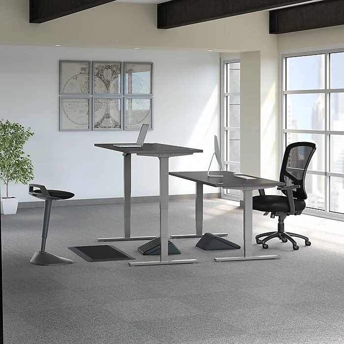 Bush Business Furniture Move 80 Series 23''-49'' Adjustable Standing Desk, Storm Gray/Cool Gray Metallic (HAT7230SGK) 9 Bush Business Furniture Move 80 Series 23''-49'' Adjustable Standing Desk, Storm Gray/Cool Gray Metallic (HAT7230SGK) - Image 9