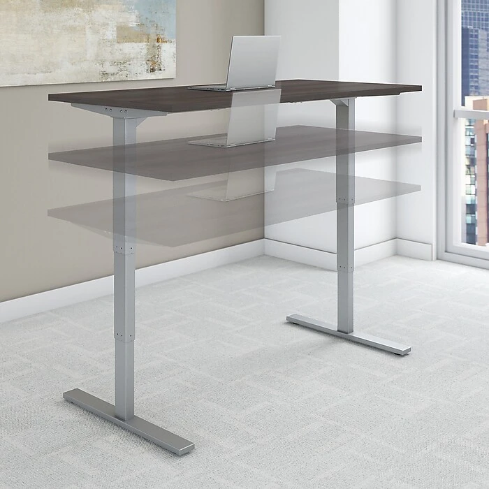 Bush Business Furniture Move 80 Series 23''-49'' Adjustable Standing Desk, Storm Gray/Cool Gray Metallic (HAT7230SGK) 2 Bush Business Furniture Move 80 Series 23''-49'' Adjustable Standing Desk, Storm Gray/Cool Gray Metallic (HAT7230SGK) - Image 2