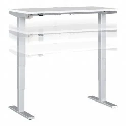 Bush Business Furniture Move 40 Series 28''-48'' Adjustable Standing Desk, White/Cool Gray Metallic (M4S4824WHSK)