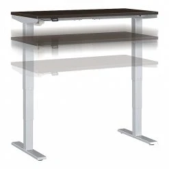 Bush Business Furniture Move 40 Series 28''-48'' Adjustable Standing Desk, Mocha Cherry/Cool Gray Metallic (M4S4824MRSK)