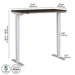Bush Business Furniture Move 40 Series 28''-48'' Adjustable Standing Desk, Mocha Cherry/Cool Gray Metallic (M4S4824MRSK) -Staples Department Store sp166198178 sc7