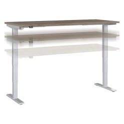 Bush Business Furniture Move 40 Series 28"-48" Adjustable Standing Desk, Modern Hickory/Cool Gray Metallic (M4S7230MHSK)