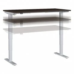 Bush Business Furniture Move 40 Series 28"-48" Adjustable Standing Desk, Mocha Cherry/Cool Gray Metallic (M4S6030MRSK)