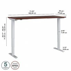 Bush Business Furniture Move 40 Series 28''-48'' Adjustable Standing Desk, Hansen Cherry/Cool Gray Metallic (M4S7230HCSK) -Staples Department Store sp166198410 sc7