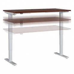 Bush Business Furniture Move 40 Series 28''-48'' Adjustable Standing Desk, Hansen Cherry/Cool Gray Metallic (M4S6030HCSK)