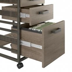 Bush Furniture Refinery 3-Drawer Vertical File Cabinet, Mobile/Pedestal, Letter, Restored Gray, 18" (RFF116RTG-03) -Staples Department Store sp168941434 sc7