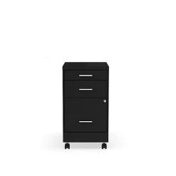 Staples 3-Drawer Vertical File Cabinet, Locking, Letter, Black, 19"D (52156)