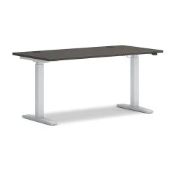 HON Mod 26.25"-43.5"H Adjustable Standing Desk, Slate Teak/Nickel (HLPLRW6030CONHATSL1)