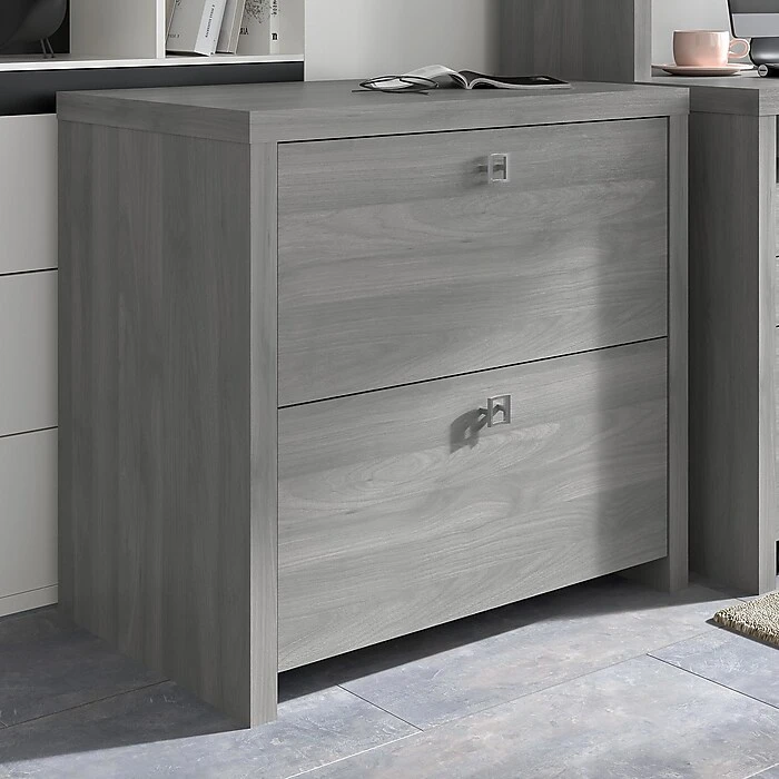 Office By Kathy Ireland® Echo 2-Drawer Lateral File Cabinet, Letter/Legal, Modern Gray, 32" (KI60402-03) 2 Office By Kathy Ireland® Echo 2-Drawer Lateral File Cabinet, Letter/Legal, Modern Gray, 32" (KI60402-03) - Image 2