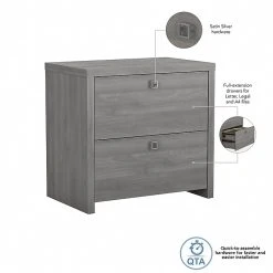 Office By Kathy Ireland® Echo 2-Drawer Lateral File Cabinet, Letter/Legal, Modern Gray, 32" (KI60402-03) 10 Office By Kathy Ireland® Echo 2-Drawer Lateral File Cabinet, Letter/Legal, Modern Gray, 32" (KI60402-03) -Staples Department Store sp172325085 sc7