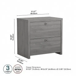 Office By Kathy Ireland® Echo 2-Drawer Lateral File Cabinet, Letter/Legal, Modern Gray, 32" (KI60402-03) 11 Office By Kathy Ireland® Echo 2-Drawer Lateral File Cabinet, Letter/Legal, Modern Gray, 32" (KI60402-03) -Staples Department Store sp172325086 sc7