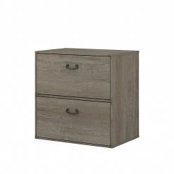 Kathy Ireland® Home By Bush Furniture Ironworks 2-Drawer Lateral File Cabinet, Letter/Legal, Restored Gray, 30" (KI50304-03)
