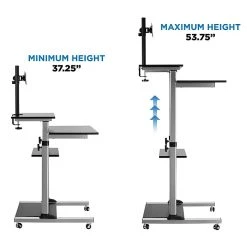 Mount-It! Rolling Sit-Stand Computer Workstation With Monitor Mount, Silver (MI-7942) -Staples Department Store sp17662722 sc7