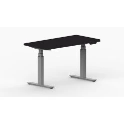 LifeFlo Ergonomics Height Adjustable Desk, 48"W X 24"D X 1 1/8" Thick, Black (LFO-4824-E2-BK)
